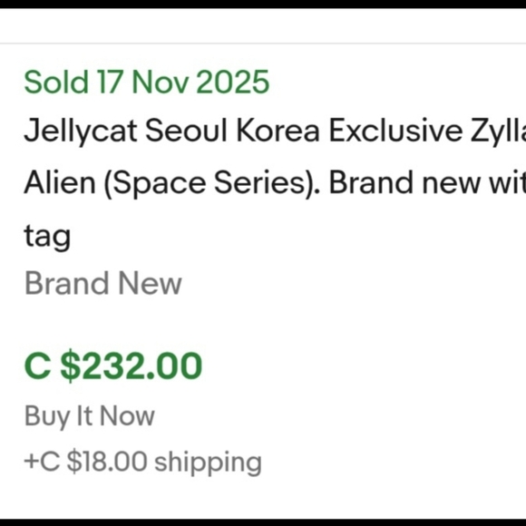 Jellycat Zyllan Alien Limited Plush Seoul Edition New With Tags Qty 1 + Bag - Picture 10 of 10